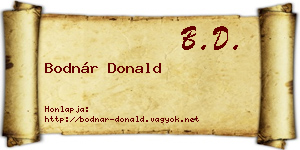 Bodnár Donald névjegykártya