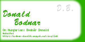 donald bodnar business card